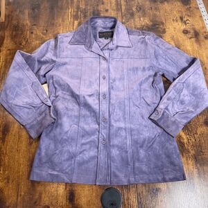 Golden Bear Sportswear Leather Jacket XS Purple Light Weight Cafe‎ Racer Womens